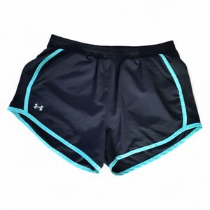 Under Armour Shorts Black and Blue Trim Womens Size Medium Loose